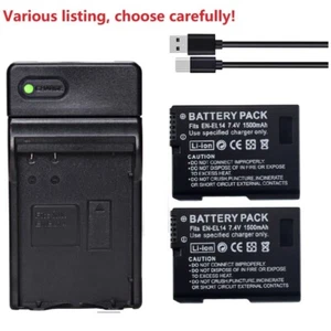 Battery or charger for Nikon EN-EL14a D3100 D3200 D3300 D3400 D5100 D5200 D5300 - Picture 1 of 48