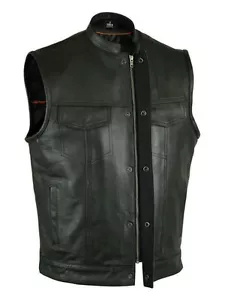 Chaleco de cuero para hombre Outlaws motocicleta motociclista club transporte oculto - Imagen 1 de 4