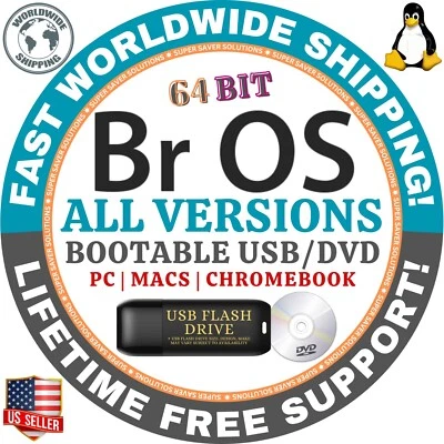BR OS LINUX 24.10.1, 24.4 LTS, 12.5 | 64BIT | USB, DVD | LIVE/FULL INSTALL BROS - Image 1 of 3