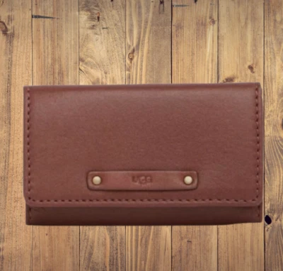 UGG Jenna Llavero Cadena Billetera Cuero Caoba Gran Medias de Navidad Regalo Foto 1 de 4