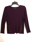 Cable & Gauge Womens Sweater L Maroon Purple Knit Pullover Top Long Sleeve Work