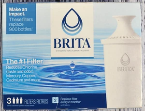 Brita 3 Pack Standard Filter Replacement Brita Water Pitchers Dispensers - Picture 1 of 3