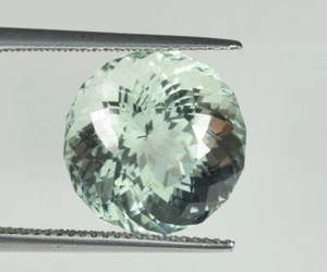 9.96 ct BEAUTIFUL LUSTROUS CREAM GREEN NATURAL AMETHYST Round - See Vdo 1ST - Picture 1 of 2