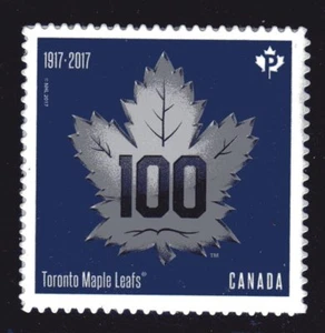 2017 Canada SC#3044-Toronto Maple Leaf's 1917-2017 Hockey from Booklet M-NH - Picture 1 of 1