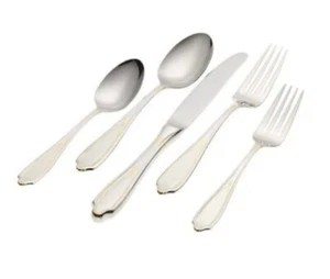 Yamazaki Victoria Gold Accent 5-Piece Place Setting, Service for 1, Stainless - Picture 1 of 18