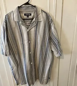 Stacy Adams Linen Cotton Blend Striped Casual Button Down Shirt XXL Big and Tall - Picture 1 of 3