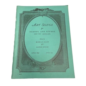 Art Songs for School & Studio 2nd Year Mabelle Glenn Alfred Spouse Medium High - Picture 1 of 6
