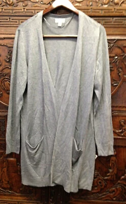 Cárdigan New Style & Co para mujer talla grande con cuello en V, gris jaspeado medio, 1X Foto 1 de 2