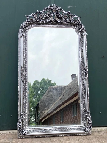 French Louis XVI Full Length / Floor Mirror in Silver Cover