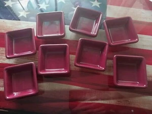 Pampered Chef 2 1/2” Petite Squares Cranberry Set of 8 Condiment Simple Addition - Picture 1 of 3