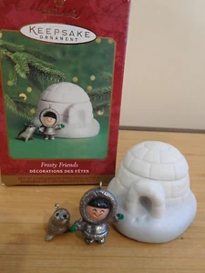 Hallmark Keepsake miniatura ornamento Frosty Friends 2000 sigillo porcellana peltro - Foto 1 di 1