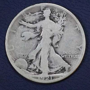 1921 D (Denver) Walking Liberty Silver Half Dollar 50c - Picture 1 of 6
