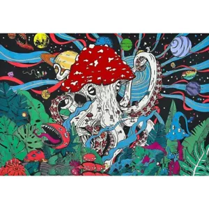 Arazzo da appendere a parete Amanita Polpo 5 piedi x 4 piedi decorazione casa - Foto 1 di 3