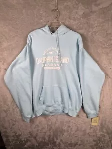 Pacific & CO Aquamarinblau Hoodie Sweatshirt Grafik Dauphin Island Neu mit Etikett Gr. XL - Bild 1 von 12