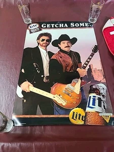  Brooks and Dunn Miller Lite Beer " GETCHA SOME" Poster 20" X 30" Vintage 1990's - Picture 1 of 5