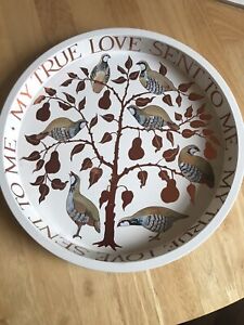Emma Bridgewater -Partridge In A Pear Tree -Round Gold Metal Serving Tray