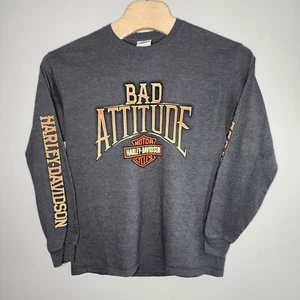 Harley Davidson Men's Long Sleeve Shirt London KY Bad Attitude Size L Wildcat - Picture 1 of 7