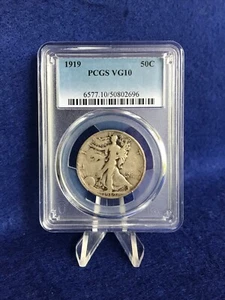 1919 Walking Liberty Half Dollar 50c "Tougher date" *PCGS VG10 Very Good* - Picture 1 of 5