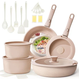 27-teiliges Antihaft Kochgeschirr Set, Töpfe und Pfannen Set Antihaftbeschichtet Abnehmbarer Griff, N... - Bild 1 von 9