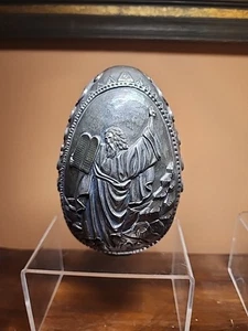 GRIECHENLAND antikes griechisches 950 Silber Ei riesig 1074 Gramm 5,5 Zoll christlicher Moses - Bild 1 von 10