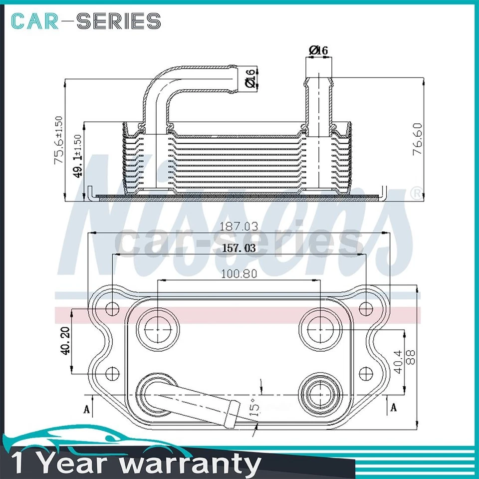 Enfriador de aceite del motor compatible con Volvo C30 2008 2009 2010 2011 2012 2013 Foto 1 de 1