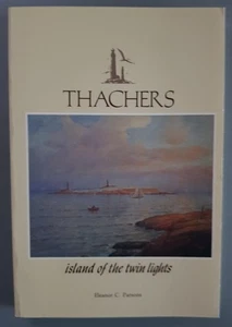*SIGNED* Thachers Island of the Twin Lights Lighthouse Cape Ann New England USA - Picture 1 of 2