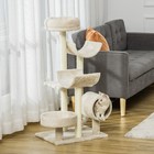 Cat Tree with Scratching Post Perch Play House for Indoor, 105cm Tall, Beige