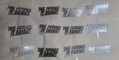 Набор из 12 ** будущее яркий * прозрачный * серебро * пластиковый кекс медиаторы * выпускной - Изображение 1 из 4