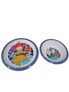 Nickelodeon Rugrats 1997 Viacom Zak Designs Plastic Plate 9" And Bowl 7" Set - Picture 1 of 7