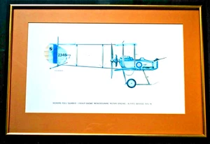 R.F.C. WW1 VICKERS F.B.5 GUNBUS Print By Keith Broomfield w/ 600mm x 415mm Frame - Picture 1 of 12