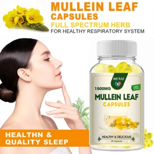 Cápsulas de hoja de gordolobo 10/60/120 para limpieza pulmonar desintoxicación suplemento dietético herbal - Imagen 1 de 15