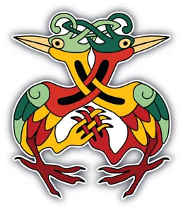 "Calcomanía pegatina para parachoques de coche Celtic Ornamental Herons - ""TAMAÑOS""" - Imagen 1 de 1