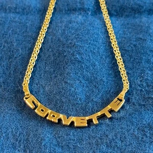 Collana Corvette con Scritta Parola Curva Oro 14k 20" - Foto 1 di 6