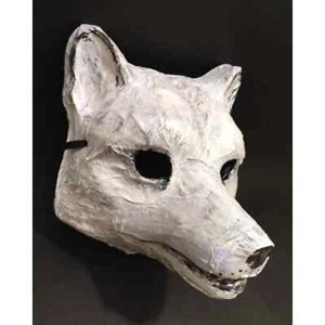 Original Paper mache Arctic Fox mask, White Fox Mask, Snow Fox mask, Polar Fox c - Picture 1 of 8
