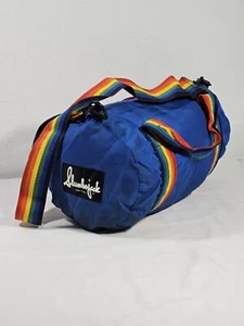 Vintage 1980er Slumberjack Regenbogen Riemen Medium 17" Schulter Seesack - Bild 1 von 13