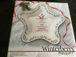 Pfaltzgraff Winterberry PLATE OF SHARING Star Shape 13” - In Original Box - Picture 1 of 6