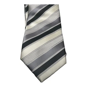 Epoint men's stunning 100% Silk Black White And Gray necktie Tie. C.15 - Picture 1 of 4