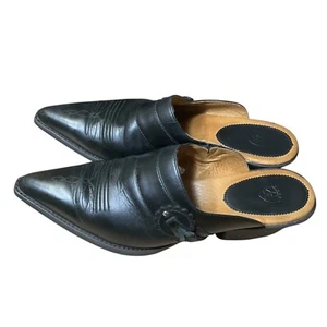 Ariat Leather Mules Cowboy Western Embroidery Heeled Clogs Womens 10 B Black - Picture 1 of 7