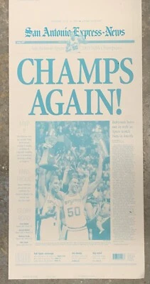 RARE San Antonio Spurs NBA Champions 2003 newspaper Printing Plate (Tim & David) - Image 1 of 4