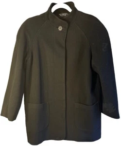 Abrigo Wellington Vintage Lana Negro EE. UU. ¿Talla Grande? Busto-~44 cadera 45” L 32” - Imagen 1 de 8