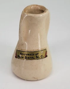 Vintage Pottery Mini Pitcher Crock New Bern North Carolina Souvenir - Picture 1 of 5