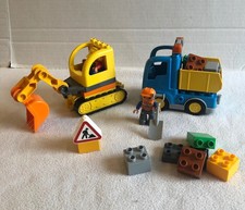 lego duplo truck & tracked excavator