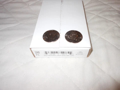 2022 - P & D - JFK 50 Cent Coins - Brilliant Uncirculated - From Rolls - In Hand Cover