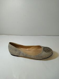 M & Co Womens Shoes Size UK 5 Beige Snake Effect  Ballet Flat Button Detailing 
