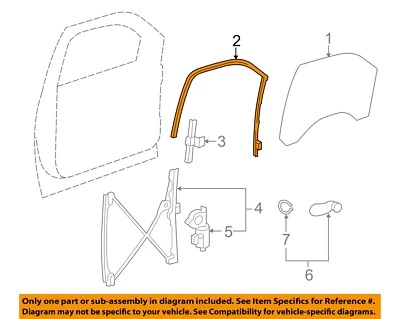 GM OEM 07-14 Avalanche Front Door Glass Hardware-Glass W'strip 22803683 - Image 1 of 2