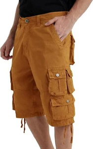 Mens Cargo Shorts 3/4 Length Below Knee Relaxed Lightweight Cotton with Pocket - Picture 1 of 32