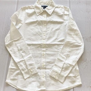 NWOT - Land’s End - Teen White Button Down Blouse - Size 3 - Picture 1 of 9