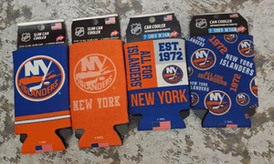 Lot de 4 refroidisseurs de canettes minces New York Islanders NY Koozie LNH hockey deux faces - Photo 1/9