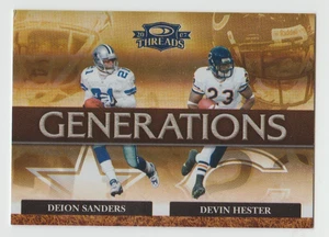 DEION SANDERS / DEVIN HESTER 2007 Donruss Threads Generations BLUE #G-2 SP /100 - Picture 1 of 2