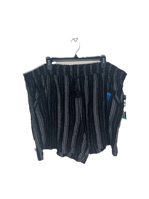 Briggs 3X Negro Blanco Rayas Verticales Borla Pull-On Pantalones Cortos Bolsillos Foto 1 de 4